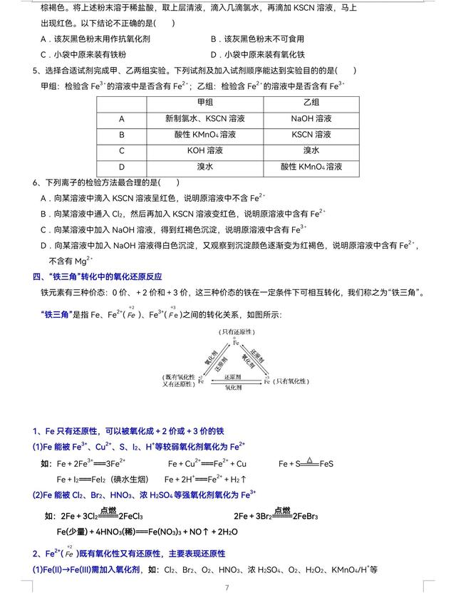 鐵的簡單化合物用途和危害